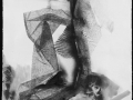 embossing, ink, acrylic, and charcoal on Rives BFK mounted on panel, 36 Reverie - Part One