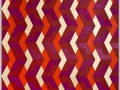 Aluminum, Silver and 12k white gold leaf with acrylic glazes on Fabriano Artistico paper, 30 x 20, 2015 Chevron Red
