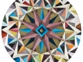 aluminum, silver and 12k white gold leaf with acrylic glazes on panel, 4ft diameter, 2014 Compass Rose